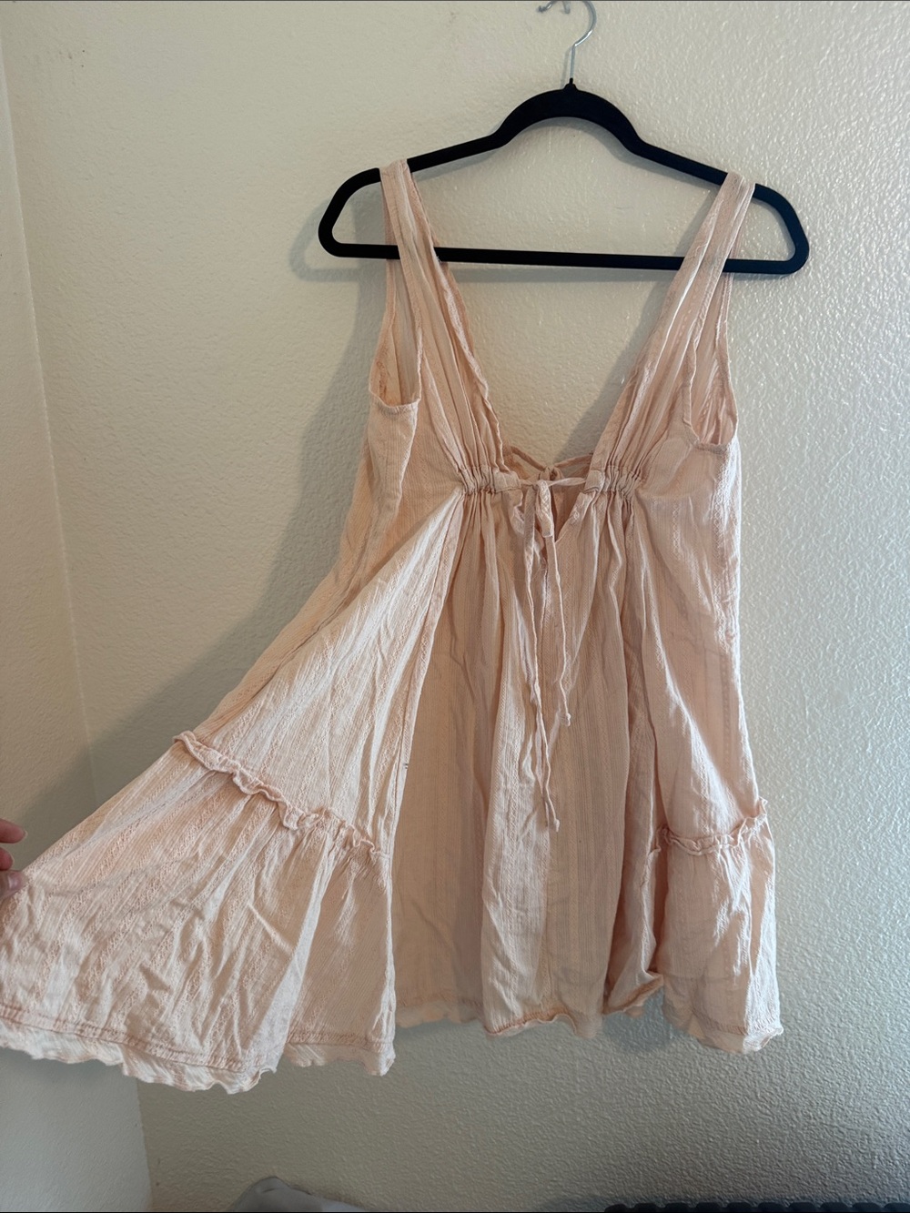 Lightweight Tie-Back Chemise in Blush Pink